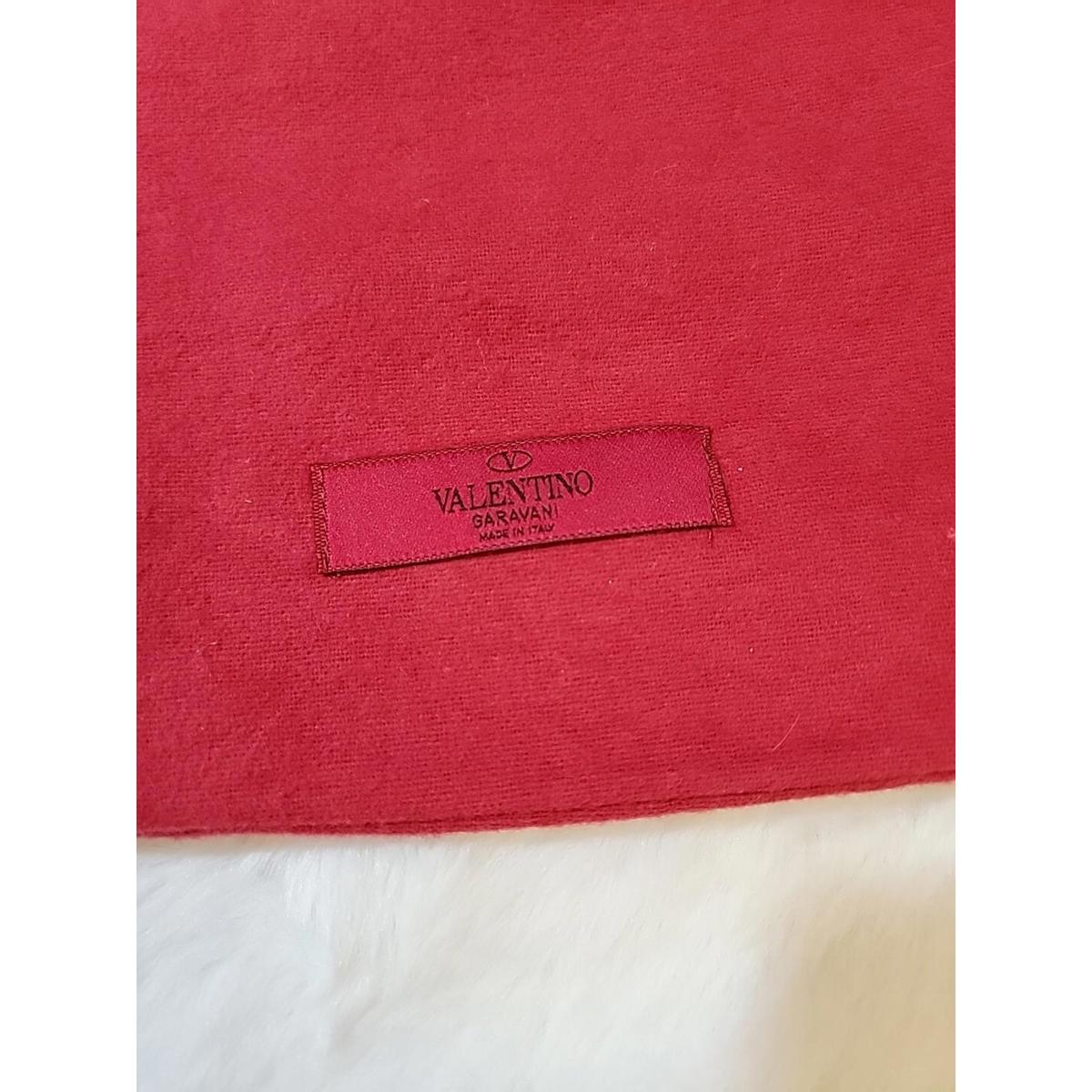 Valentino Garavani Red Soft Flannel Dust Bag Leather Drawstring Euc 1311.25"#01
